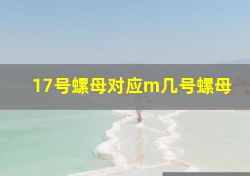 17号螺母对应m几号螺母