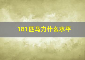 181匹马力什么水平