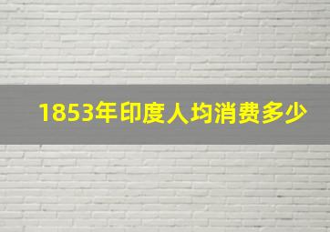 1853年印度人均消费多少