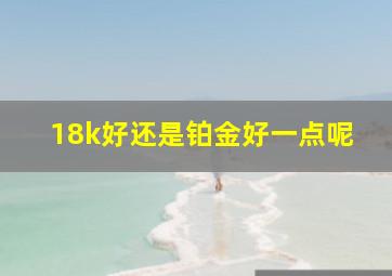 18k好还是铂金好一点呢