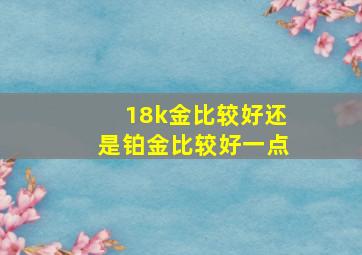 18k金比较好还是铂金比较好一点