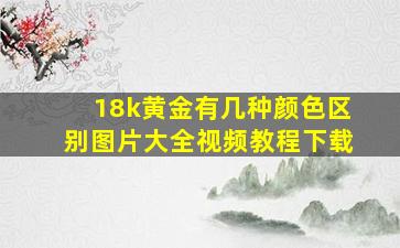 18k黄金有几种颜色区别图片大全视频教程下载