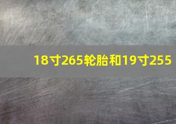 18寸265轮胎和19寸255