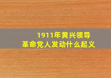 1911年黄兴领导革命党人发动什么起义