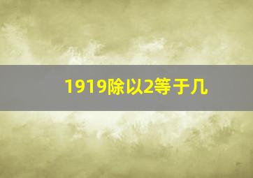 1919除以2等于几