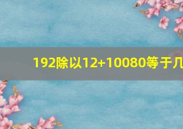 192除以12+10080等于几