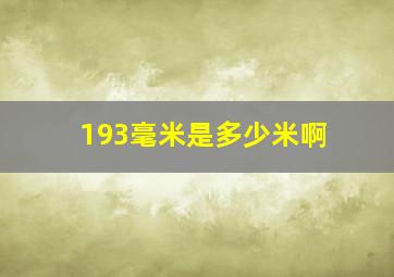 193毫米是多少米啊