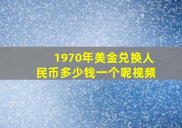 1970年美金兑换人民币多少钱一个呢视频