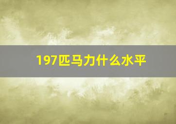 197匹马力什么水平