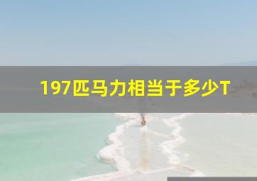 197匹马力相当于多少T