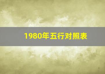 1980年五行对照表