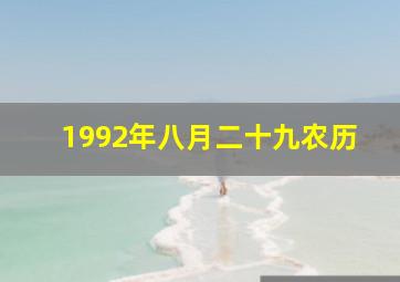 1992年八月二十九农历