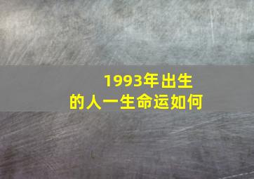 1993年出生的人一生命运如何