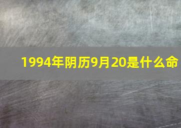 1994年阴历9月20是什么命