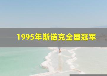 1995年斯诺克全国冠军