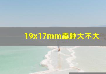 19x17mm囊肿大不大