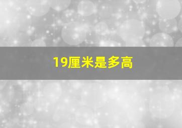 19厘米是多高