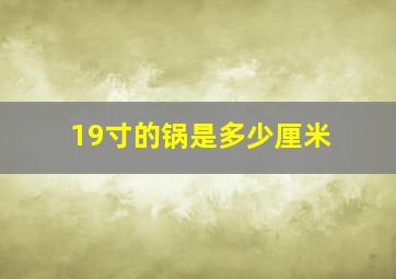 19寸的锅是多少厘米