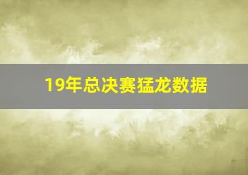 19年总决赛猛龙数据