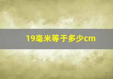 19毫米等于多少cm