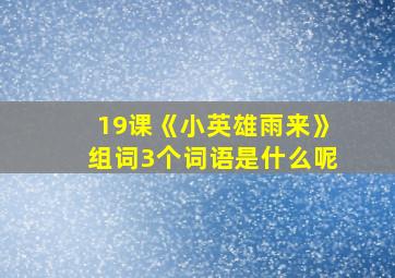 19课《小英雄雨来》组词3个词语是什么呢