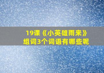 19课《小英雄雨来》组词3个词语有哪些呢