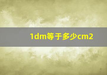 1dm等于多少cm2