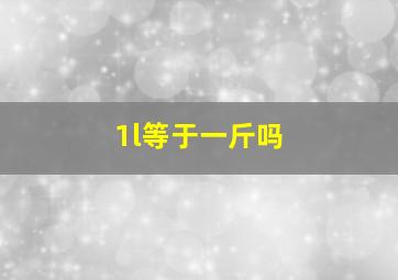 1l等于一斤吗