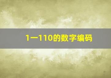 1一110的数字编码