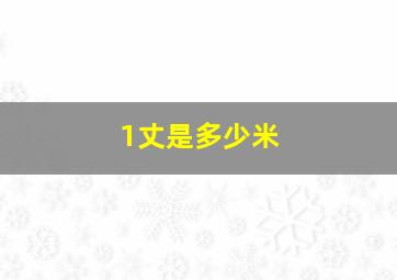 1丈是多少米