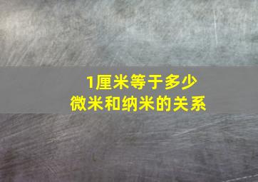 1厘米等于多少微米和纳米的关系