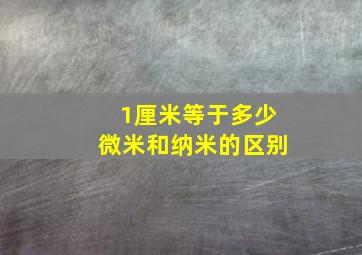 1厘米等于多少微米和纳米的区别