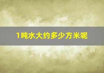 1吨水大约多少方米呢