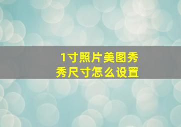 1寸照片美图秀秀尺寸怎么设置