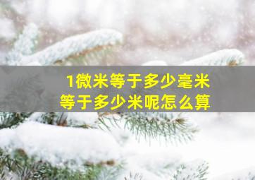 1微米等于多少毫米等于多少米呢怎么算