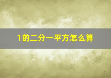 1的二分一平方怎么算