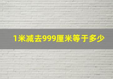 1米减去999厘米等于多少