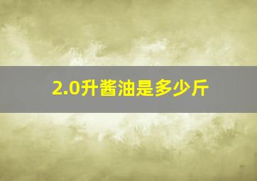 2.0升酱油是多少斤