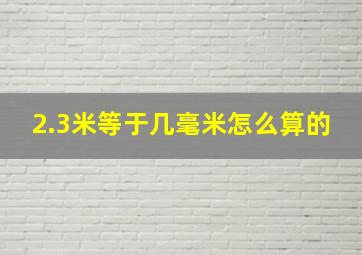 2.3米等于几毫米怎么算的