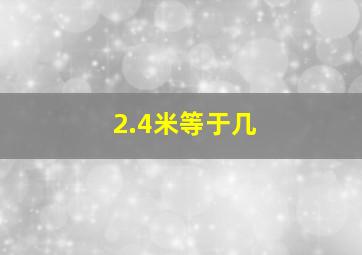 2.4米等于几