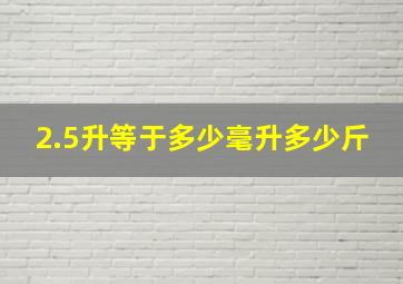 2.5升等于多少毫升多少斤