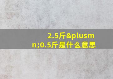 2.5斤±0.5斤是什么意思