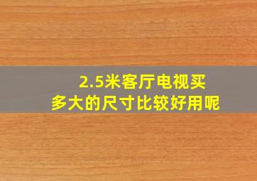 2.5米客厅电视买多大的尺寸比较好用呢