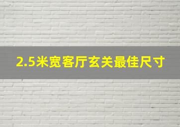 2.5米宽客厅玄关最佳尺寸