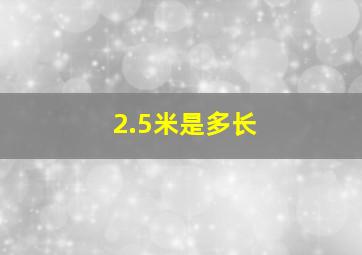 2.5米是多长