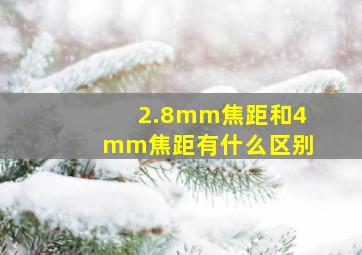 2.8mm焦距和4mm焦距有什么区别