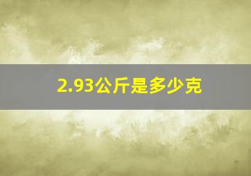 2.93公斤是多少克