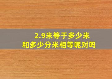 2.9米等于多少米和多少分米相等呢对吗