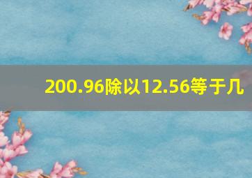 200.96除以12.56等于几