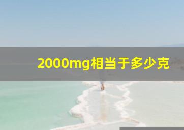 2000mg相当于多少克